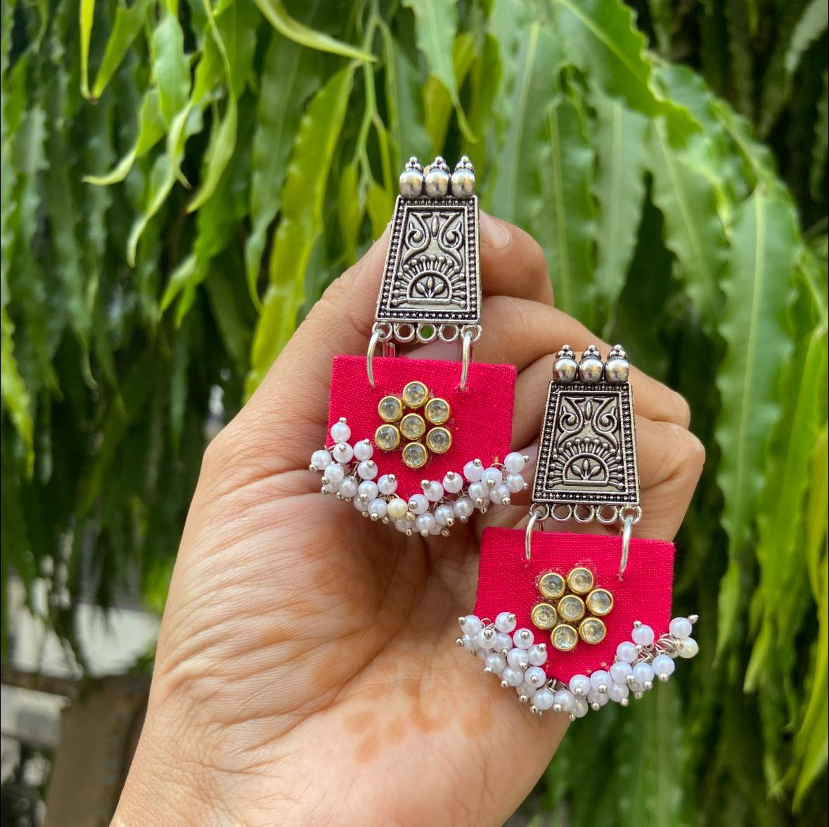 Fabric Drop Earrings