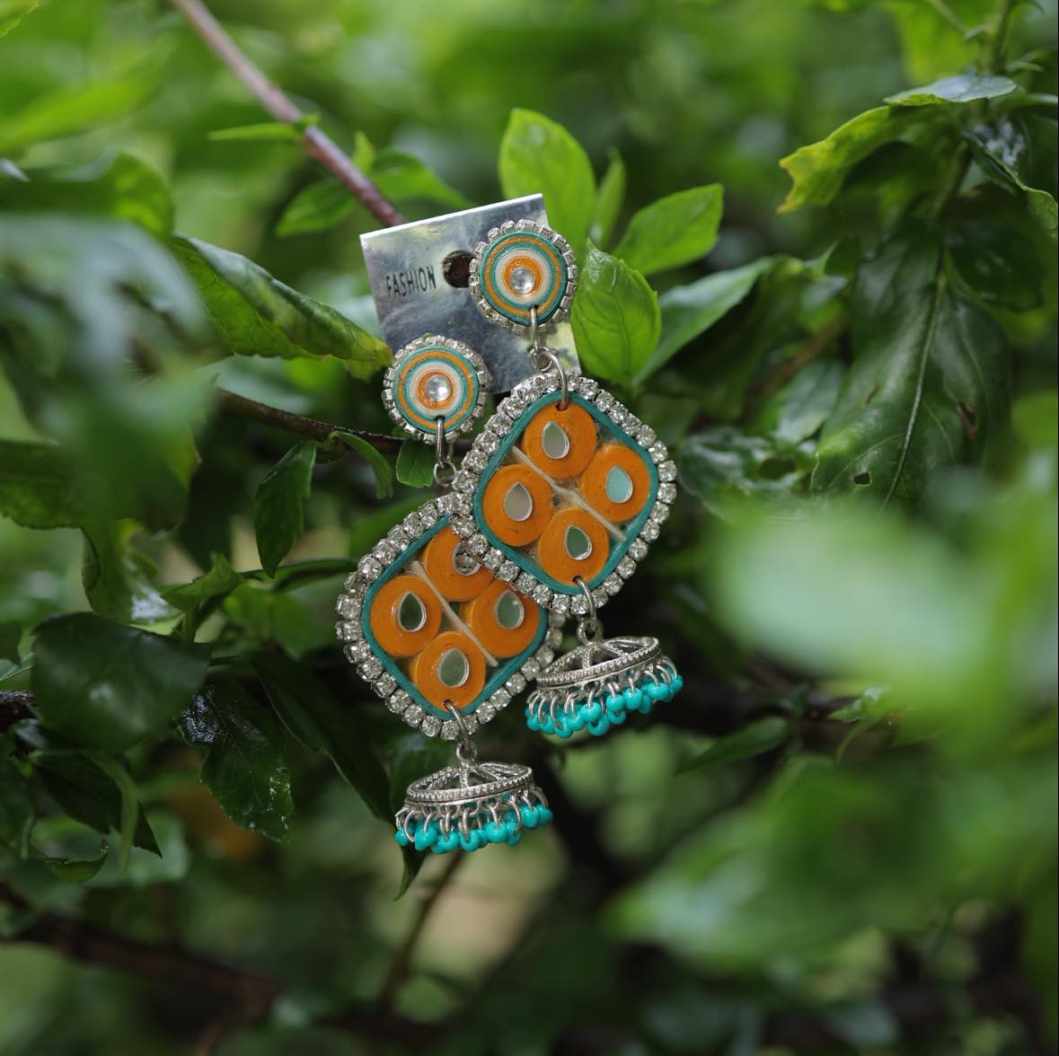 Quirky Quilling Jhumkas with Ghungroo Charm
