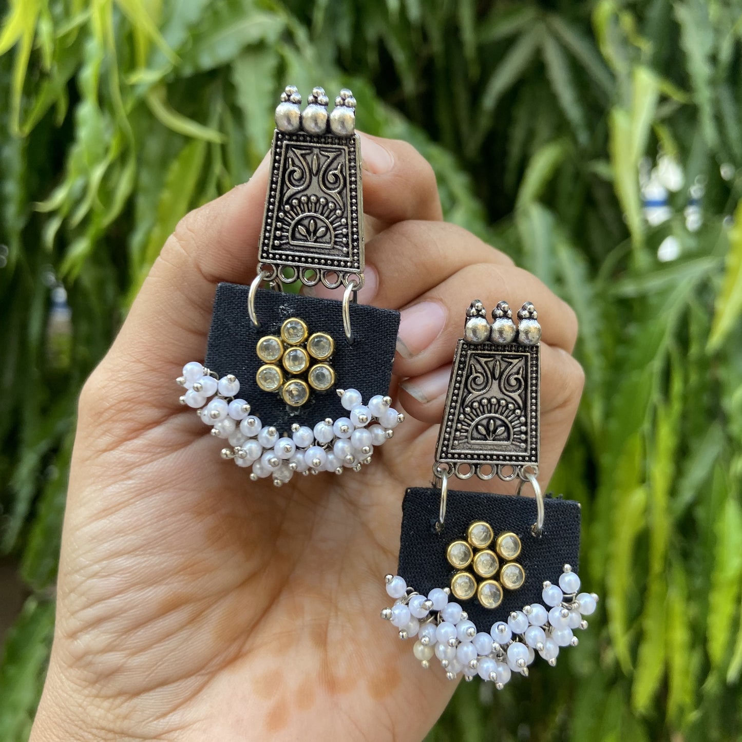 Fabric Drop Earrings
