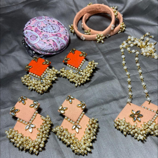 Radiant Kundan Pearl Drop Earrings – Fabric Elegance